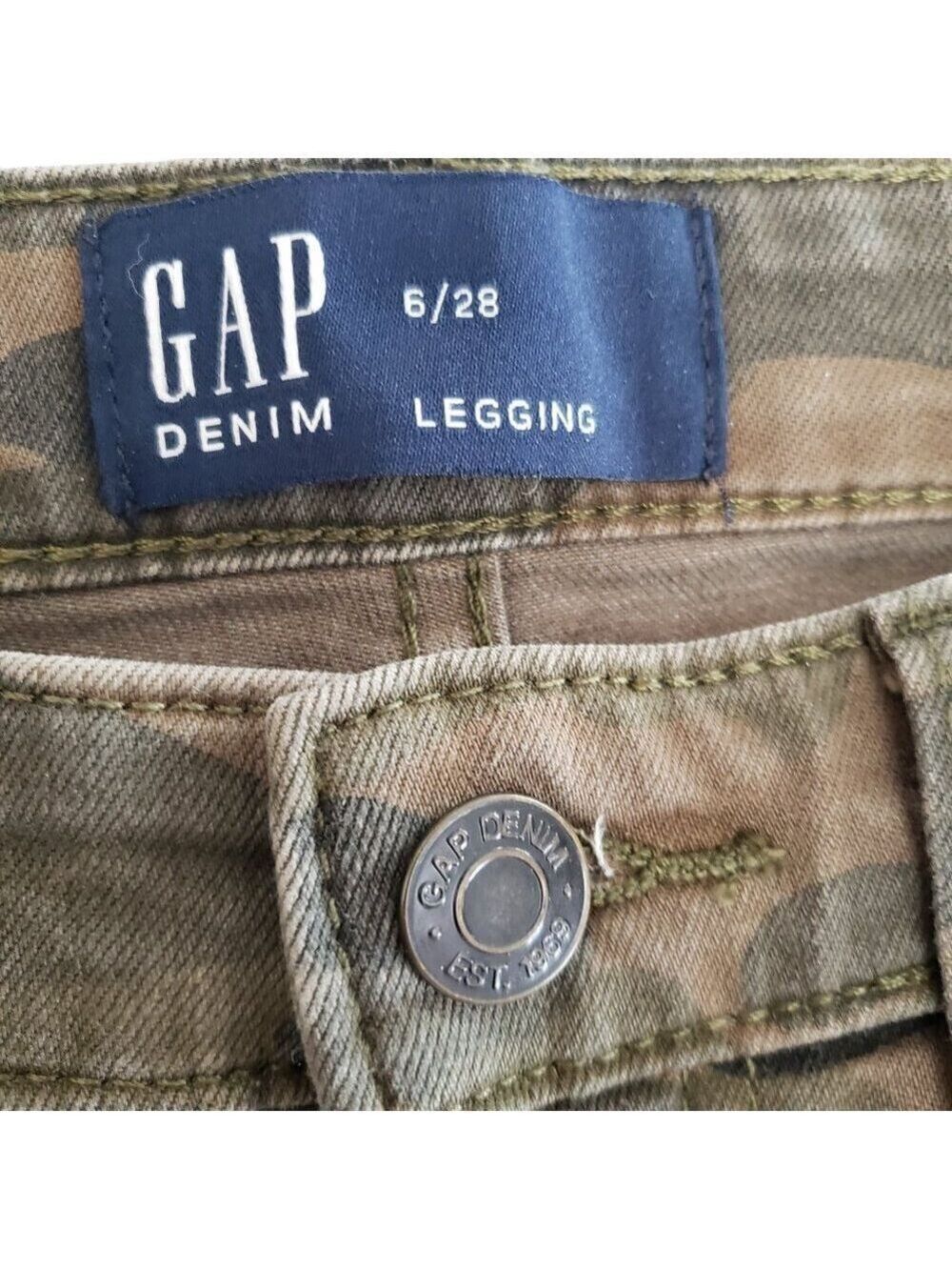 Gap Denim Legging Camo Skinny Jeans Womens 6/28 Stretch Mid Rise - Picture 6 of 9